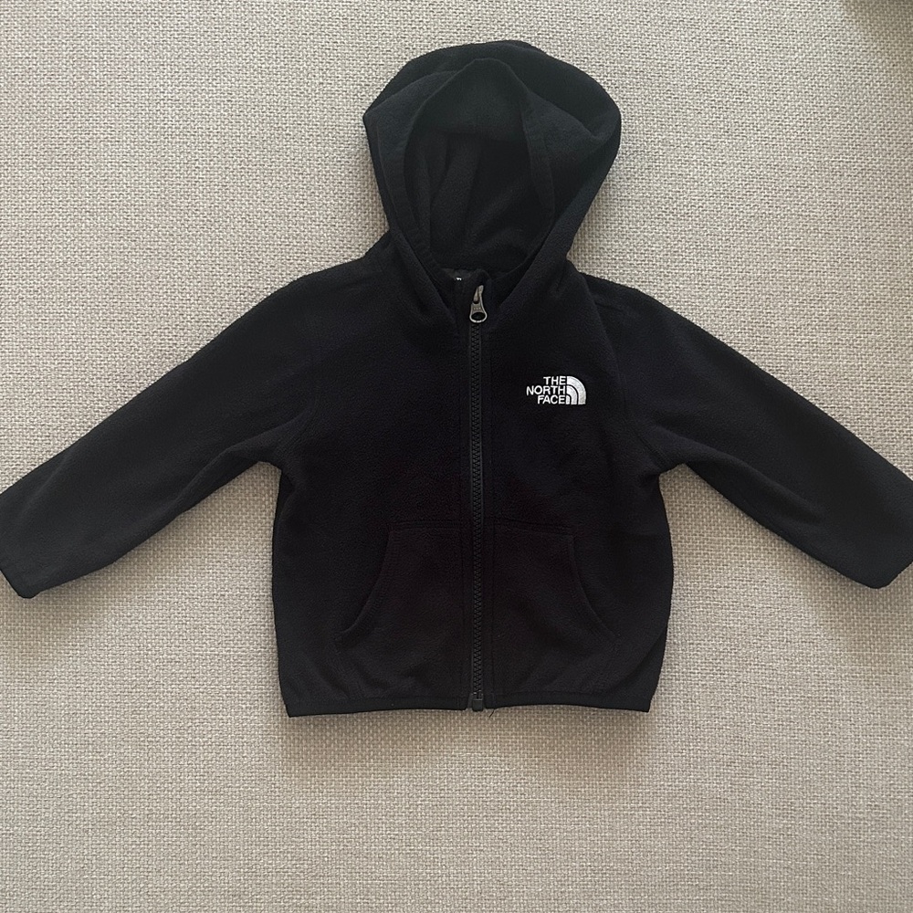 Baby North Face Fleece Black Zip-Up Hoodie